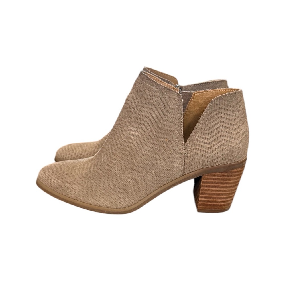 Lucky Brand Parnesa Perforated Suede Bootie Tan Women’s Size 7.5 - Picture 3 of 9